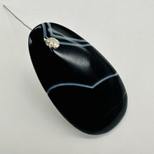 Load image into Gallery viewer, Sardonyx Designer Pendant Bead | Black, White | 64x33x6mm | 1 Bead |