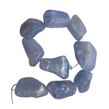 Load image into Gallery viewer, Chalcedony 8" Strand Nugget Beads | 29x21x18-21x14x14mm | Blue | 9 Beads |