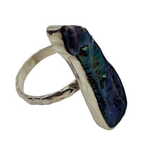 Load image into Gallery viewer, Pearl Sterling Silver Biwa Baroque Ring | Size 7 | Blue Purple | 1 Ring |
