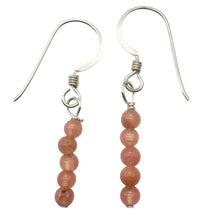 Load image into Gallery viewer, Stiletto Gem Quality Rhodochrosite Drop Silver Earrings