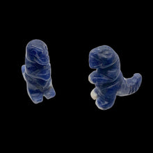 Load image into Gallery viewer, T-Rex Dinosaur 2 Sodalite Tyrannosaurus Rex Beads | 20x18.5x8mm | Blue w/ White