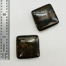 Load image into Gallery viewer, 2 Shimmering Bronzite Square Pendant Beads 8261