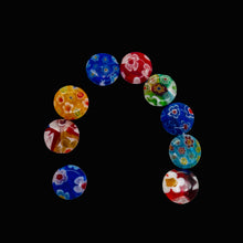 Load image into Gallery viewer, Millefiore Coin Beads | 12x4mm | Multi-color | 9 Beads |