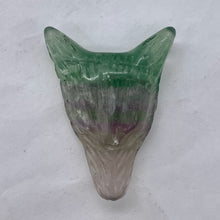 Load image into Gallery viewer, Fluorite Carving Wolf Head Pendant Bead | 40x30x10mm | Green | 1 Bead |