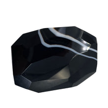 Load image into Gallery viewer, Onyx Flat Faceted RectangularPendant Bead | 50x48x14mm | Black White | 1 Bead |