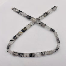 Load image into Gallery viewer, Tourmalinated Quartz Half Strand | 12x8x5mm | Clear White Black | 16 Beads |