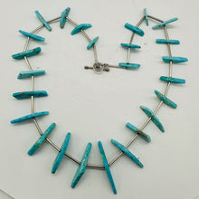 Load image into Gallery viewer, Natural Turquoise Fancy Drop Silver Tube Bead Necklace 200004