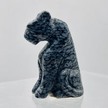 Load image into Gallery viewer, Hand-Carved Sitting Leopard | 46x30x20mm | Grey Black | 1 Figurine |