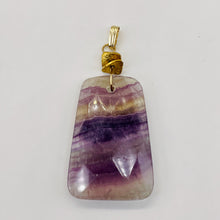 Load image into Gallery viewer, Fluorite 14K Gold Filled Wire Wrap Trapezoid Pendant| 2" Long | Purple, Clear |