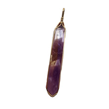 Load image into Gallery viewer, Ametrine Yellow Gold Wire Wrap Rectangle Point | 3" Long | Purple Gold |