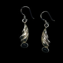 Load image into Gallery viewer, Unique! Onyx Flame Solid Sterling Silver Earrings | 1 1/2" Long |