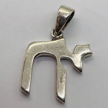 Load image into Gallery viewer, Chai Sterling Silver Alphabet Charm Pendant | 1" Long | Silver | 1 Charm |