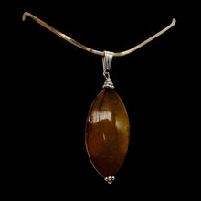 Load image into Gallery viewer, Mookaite Marquise Sterling Silver Pendant | 2 1/4" Long | Umber Orange |