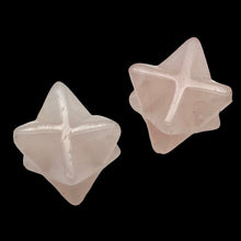 Load image into Gallery viewer, Kabbalah 2 Carved Rose Quartz Merkaba Star Beads | 25x15x15mm | Pink