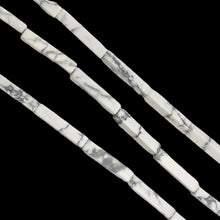 Load image into Gallery viewer, White and Grey Howlite 20x4x4mm Rectangular Bead Strand