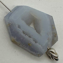 Load image into Gallery viewer, Chalcedony Druzy 35ct Designer Cut Pendant Bead| 29x22x7mm| Blue|1 Pendant Bead|