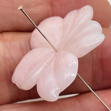 Load image into Gallery viewer, Pink Peruvian Opal Carved 19cts Flower Pendant Bead | 32x27x4mm | Pink | 1 Bead|