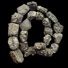Load image into Gallery viewer, Pyrite Crystals Nugget Strand | 21x17x9 to 16x15x12mm | Silver Gold | 22 Beads|