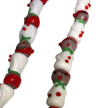 Load image into Gallery viewer, Hand Made Glass Lampwork Bead Strand of Snowmen 107362