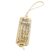 Load image into Gallery viewer, Year of the Snake 2025 Skrimshaw Pendant | 1 1/2" Long| Cream, Brown, Blue, Red|