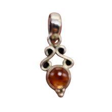 Load image into Gallery viewer, Amber Sterling Silver Bezel Set Pendant | 3/4" Long | Amber | 1 Pendant |