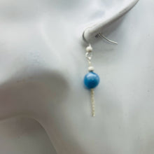 Load image into Gallery viewer, Aquamarine Sterling Silver Dangle Earrings | 2" Long | Blue | 1 Pair |