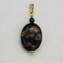 Load image into Gallery viewer, Natural Poppy Ocean Jasper 14K Gold Filled Pendant | Pink, Black | 1 1/4"}