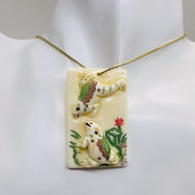 Load image into Gallery viewer, Love Frogs Pendant Bead | 48x30x6mm | White Green | 1 Bead |