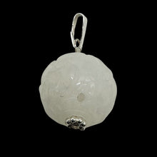 Load image into Gallery viewer, Jade Hand Carved Sterling Silver Pendant | White | 1" Long | 1 Pendant |