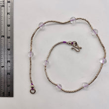 Load image into Gallery viewer, Hand Made! Pink Glass & Silver 10" Anklet 10076D