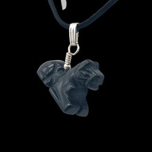 Load image into Gallery viewer, Black Stallion Obsidian Horse Pony Pendant with Silver Findings | 1" Long