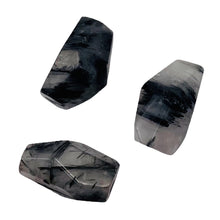 Load image into Gallery viewer, Rutilated Quartz Faceted Beads | 21x13x19 to 25x13x15 | White Black | 3 Beads