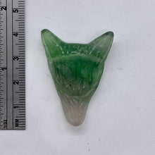 Load image into Gallery viewer, Fluorite Carving Wolf Head Pendant Bead | 40x30x10mm | Green | 1 Bead |
