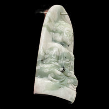Load image into Gallery viewer, Harmony Stone Jade Buddha Pendant Bead | 50x30mm | Green White | 1 Pendant Bead|