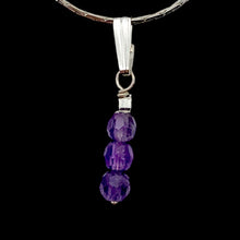 Load image into Gallery viewer, AAA Natural Faceted Amethyst Round 4mm beads Pendant | 1" Long | Purple |