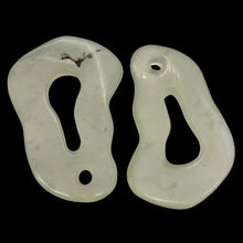 Load image into Gallery viewer, Serpentine New Jade 17g Irregular Loop Pendant Beads | 55x38x7mm | Clear Milky |