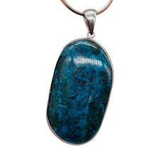 Load image into Gallery viewer, Chrysocolla Sterling Silver Oval Pendant| 2 1/8" Long | Blue, Green | 1 Pendant|