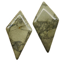 Load image into Gallery viewer, Owyhee Jasper Kite Briolette Pendant Beads | 43x23x4mm | Gray Black | 2 Beads |