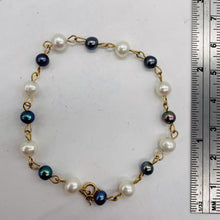 Load image into Gallery viewer, Peacock/Cream Fresh Water Pearl 14Kgf Bracelet 400005