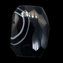 Load image into Gallery viewer, Onyx Flat Faceted Rectangular Pendant Bead | 50x48x14mm | Black White | 1 Bead |