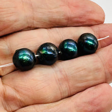 Load image into Gallery viewer, Blue Freshwater Pearl Beads 11mm Round 4 Pearls Parcel Jewelry Making