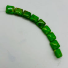 Load image into Gallery viewer, Turquoise AAA Square Bead Parcel | 10x10x5mm | Green, Gold, Brown | 9 Beads |