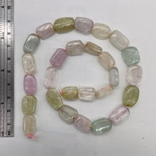 Load image into Gallery viewer, Kunzite 48G Flat Nugget Bead strand | 16x11x5 to 12x10x5mm | Pink, Green, Clear|