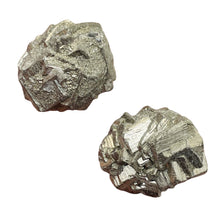 Load image into Gallery viewer, Pyrite Crystal Nugget Beads | 18x17x13 to 19x17x16mm | Silver Gold | 2 Beads |
