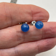 Load image into Gallery viewer, Fashion Agate Round Post Earrings | 8mm | Blue | 1 Pair |