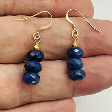 Load image into Gallery viewer, Designer Blue Sodalite 14K Gold Filled Dangle Earrings 1 1/4 Inch Drop