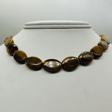 Load image into Gallery viewer, Golden Flat 15x10mm Oval Tigereye Bead Strand 110241A