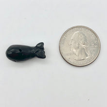 Load image into Gallery viewer, Carved Sea Animals 2 Obsidian Whale Beads | 21x12x10mm | Black