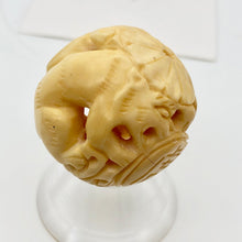 Load image into Gallery viewer, Chinese Zodiac Year of the Tiger Bone Bead | 30mm | Cream | Round |1 Bd |