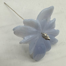 Load image into Gallery viewer, Chalcedony 55ct Hand Carved Flower Pendant Bead| 48x37x7mm| Blue| 1 Pendant Bead